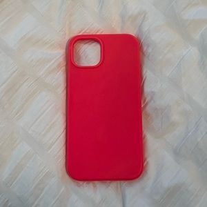 Hot pink silicone iPhone 13 case